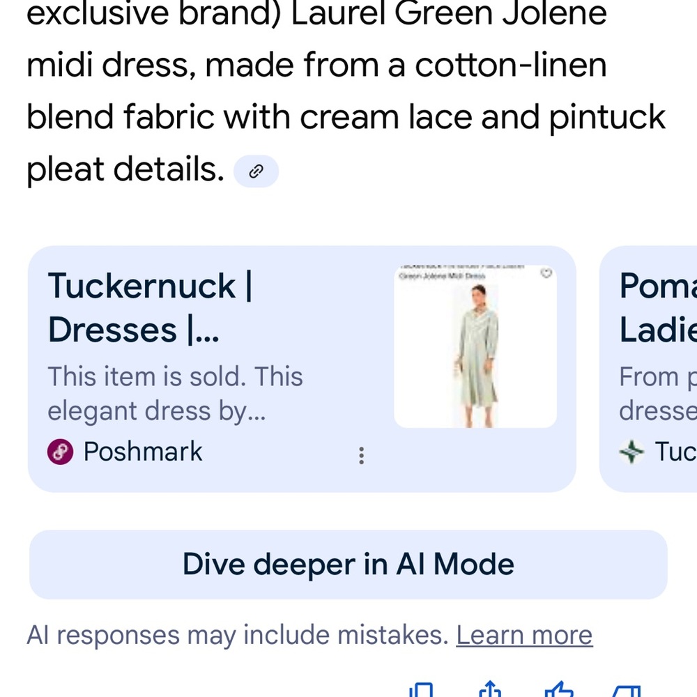 Tuckernuck Pomander Place Sage classic dress with Ivory Lace - Picture 5 of 5